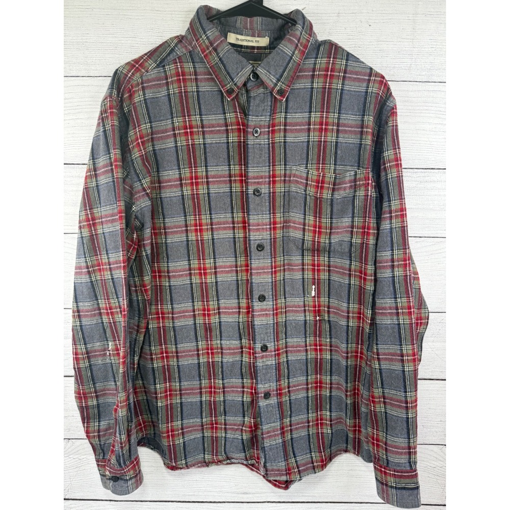 LL Bean Traditional Fit Plaid Flannel Shirt‎ Men's M Regular